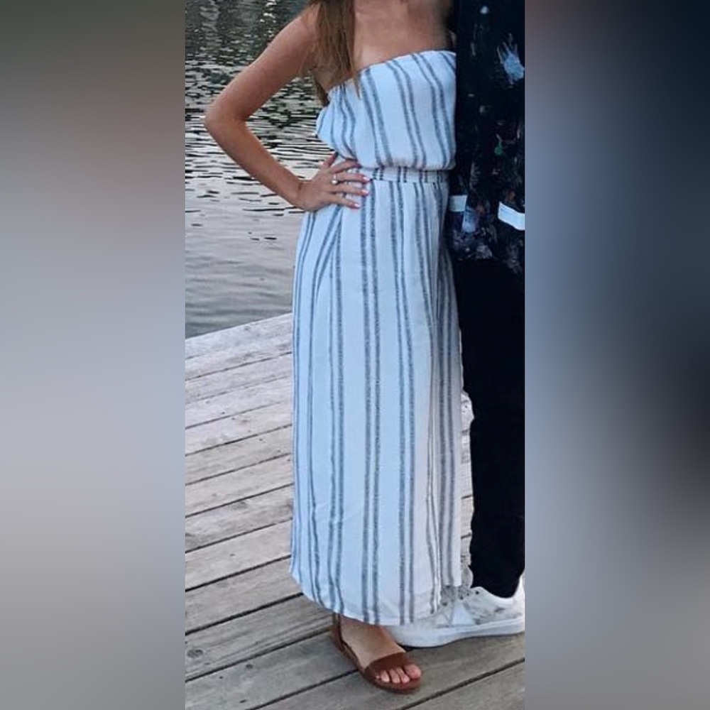 Silence + Noise Striped Maxi Romper